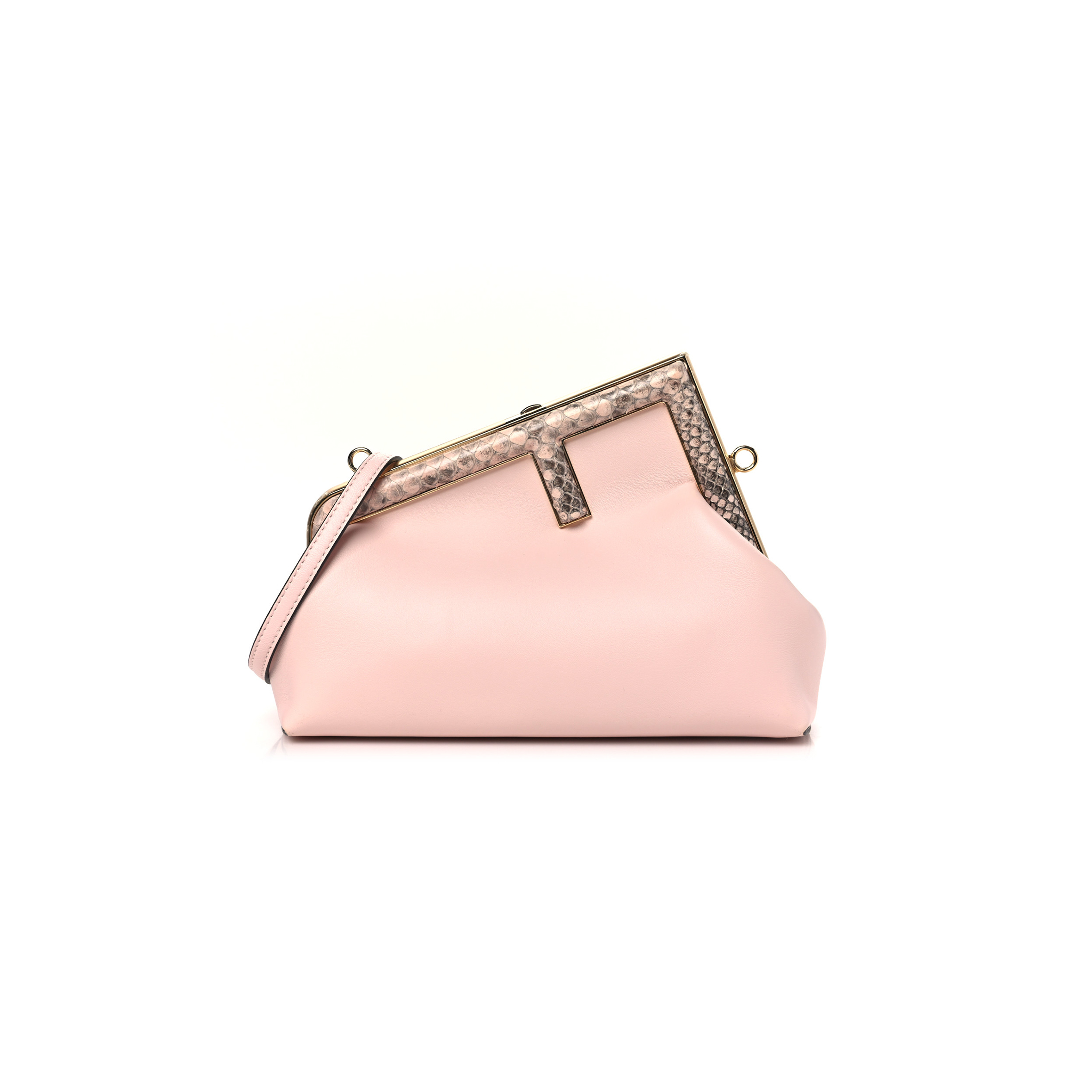 F**di shiny nappa snakeskin small F**di first rosa confetto cipria (26*18*9.5cm)